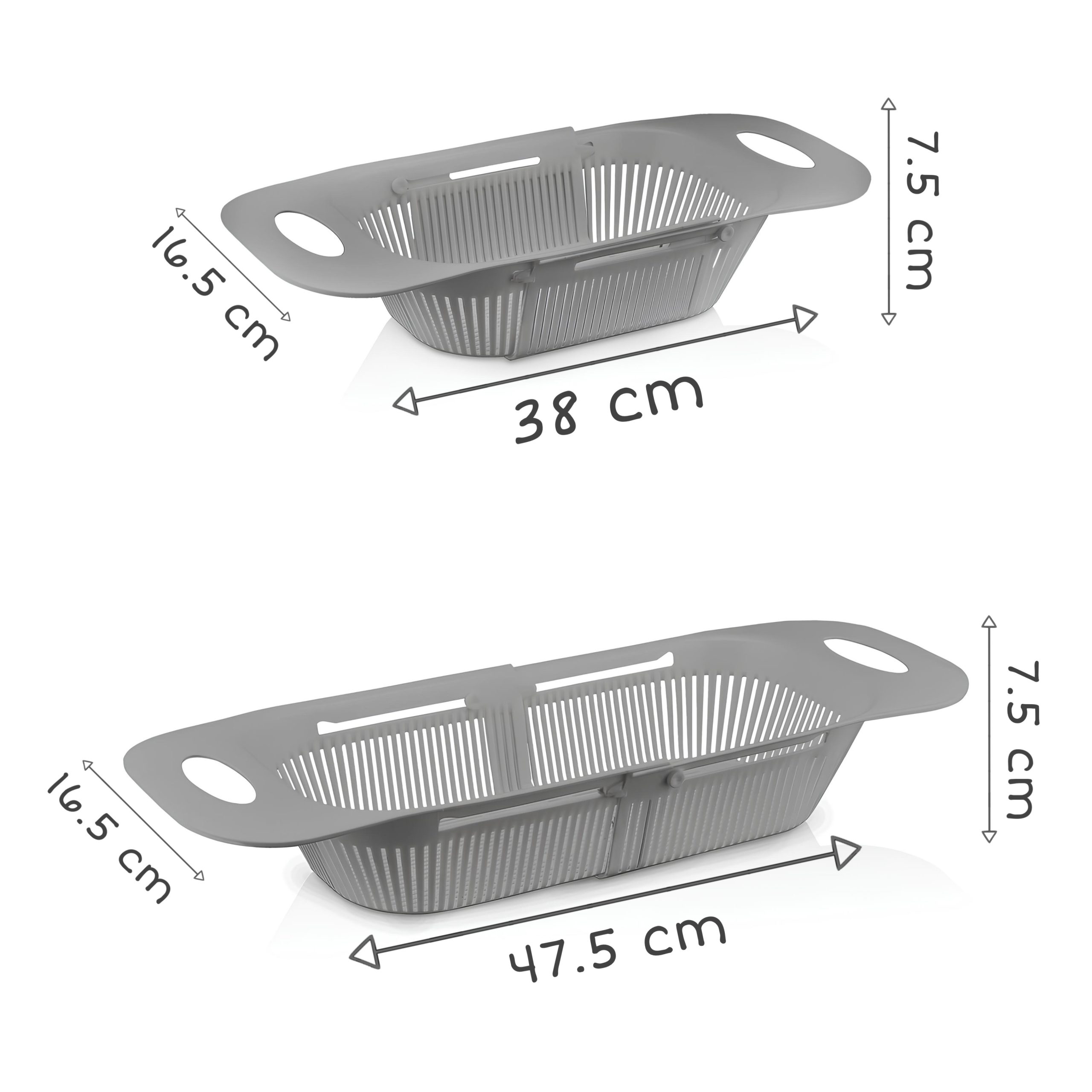 Ayarlanabilir Sürgülü Lavabo Süzgeci – Mutfak için Pratik ve Şık Tasarım BEYAZ 722438