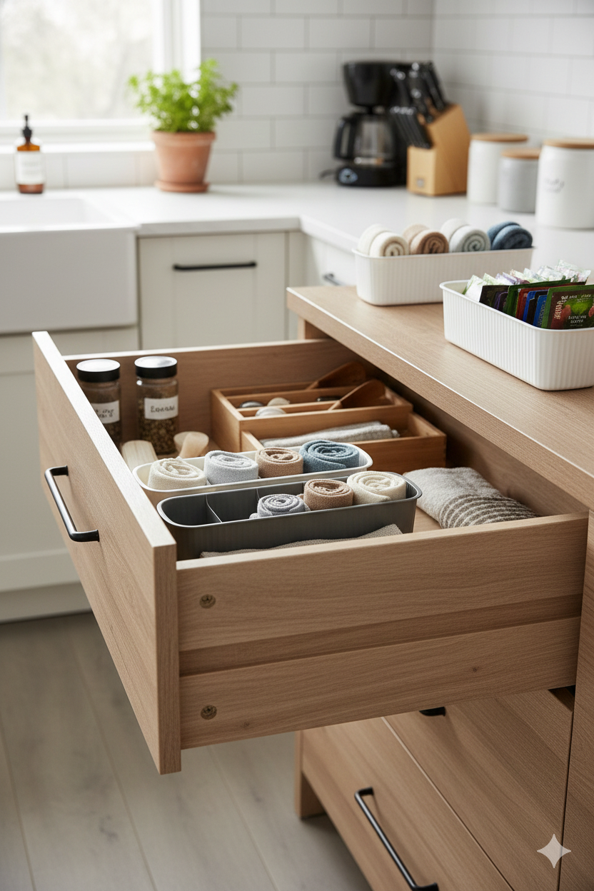 5 Bölmeli Dolap ve Çekmece İçi 2’li Set Organizer Kutusu (Gri & Beyaz) 722440