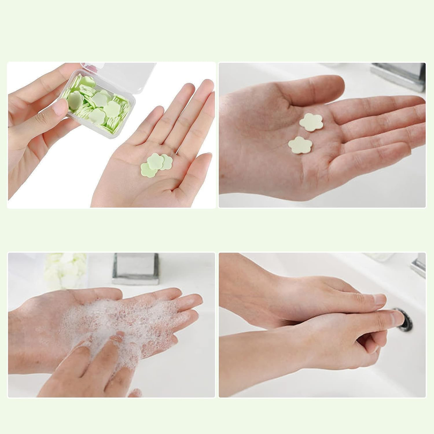 Parfümlü Elde Eriyen Kağıt Sabun - 100 lü paket Sihirli Sabun – Hijyenik Seyahat Kutusu 722443