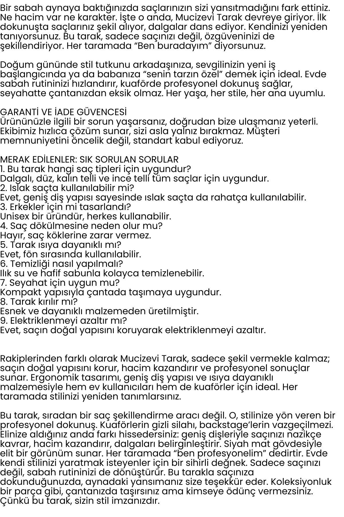 Mucizevi Tarak - Hacim, Dalga Tarağı Dağının Saç Uygulama Tarağı  722445