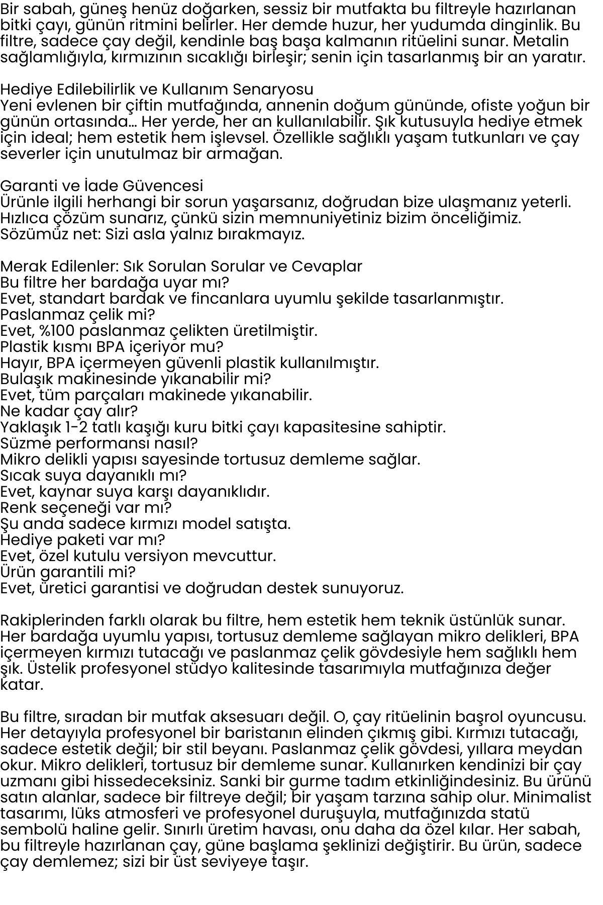 Bitki Çayı Filtresi - Her Bardağa Uyumlu, Tortusuz Demleme 722446