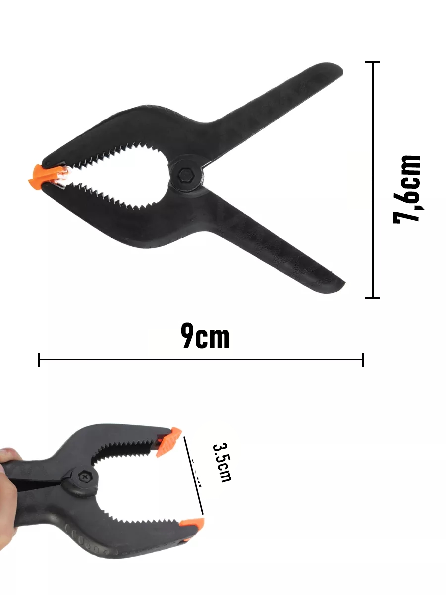 Kıskaç Klips Yaylı Işken ce Plastik Kelepçe Güçlü Mafsallı Çene 3 inç 3.5 cm ağız 722448