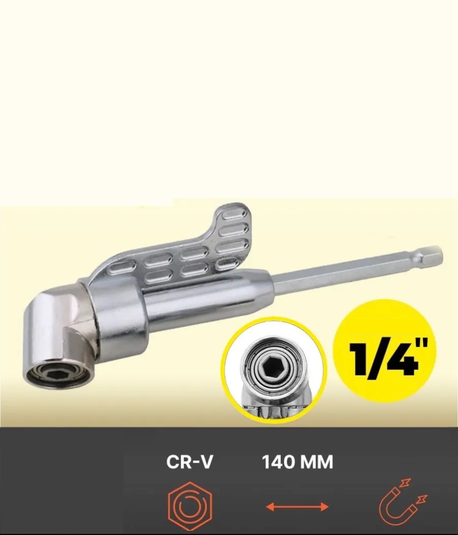 105° Açılı Matkap Adaptörü Seti – 1/4” Hex Şaftlı, 11 Parça Çok Fonksiyonlu Vidalama Uçları 722452