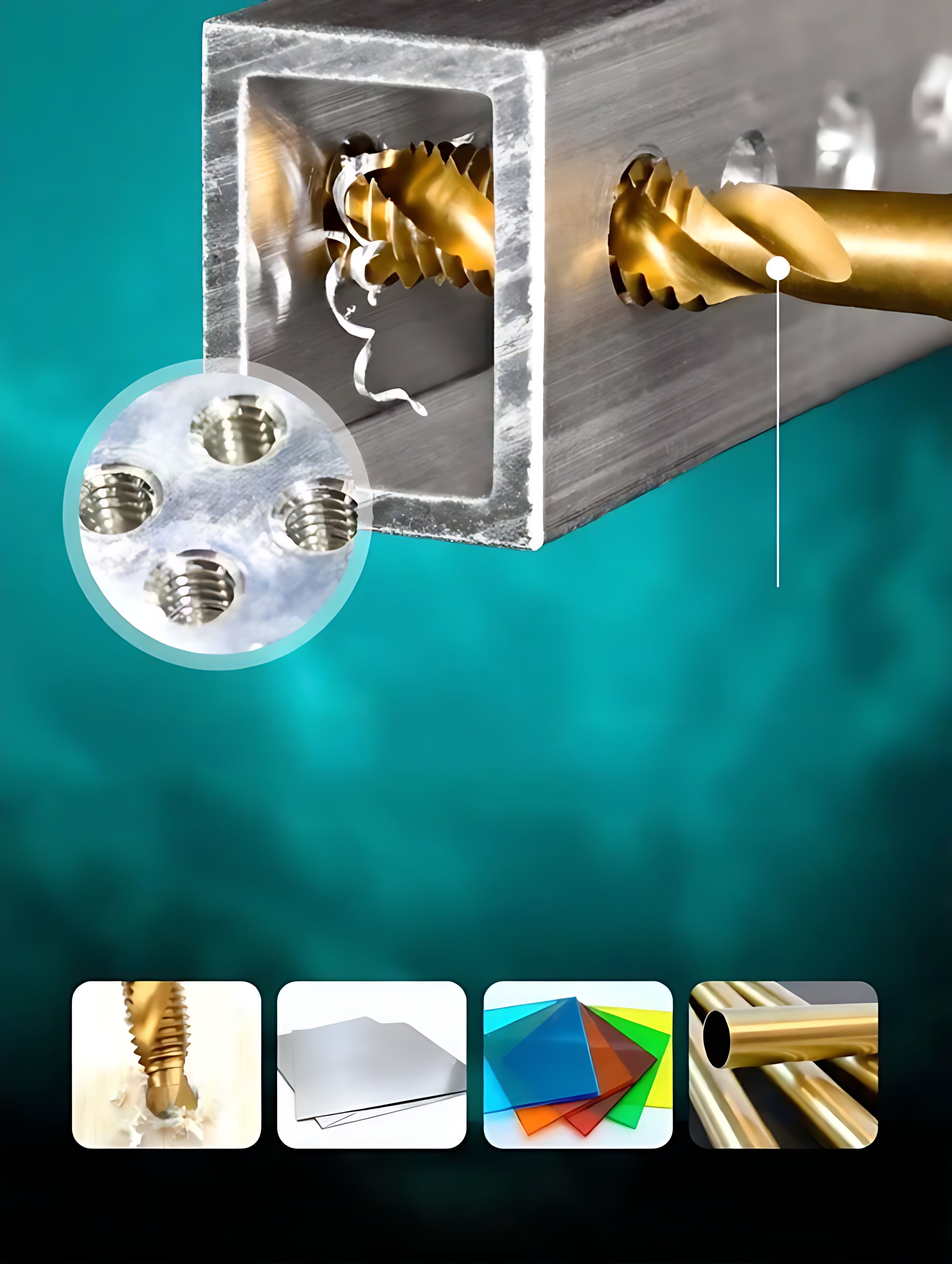 Kılavuzlu HSS Matkap Ucu 6'lı SET M3-M10 Titanyum Kaplamalı 722456