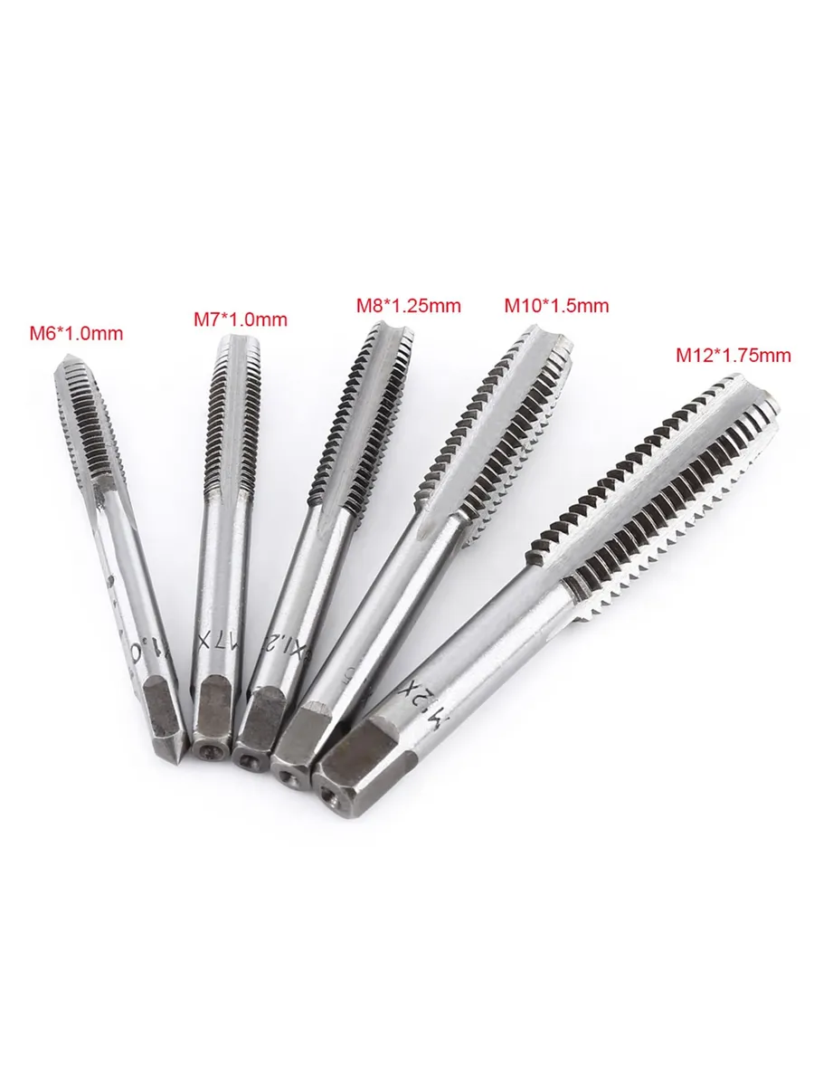 6'lı Diş Açma Kılavuz Seti – T-Kollu, Endüstriyel Çelik, M6-M12 Arası Dişli Matkap Ucu 722458