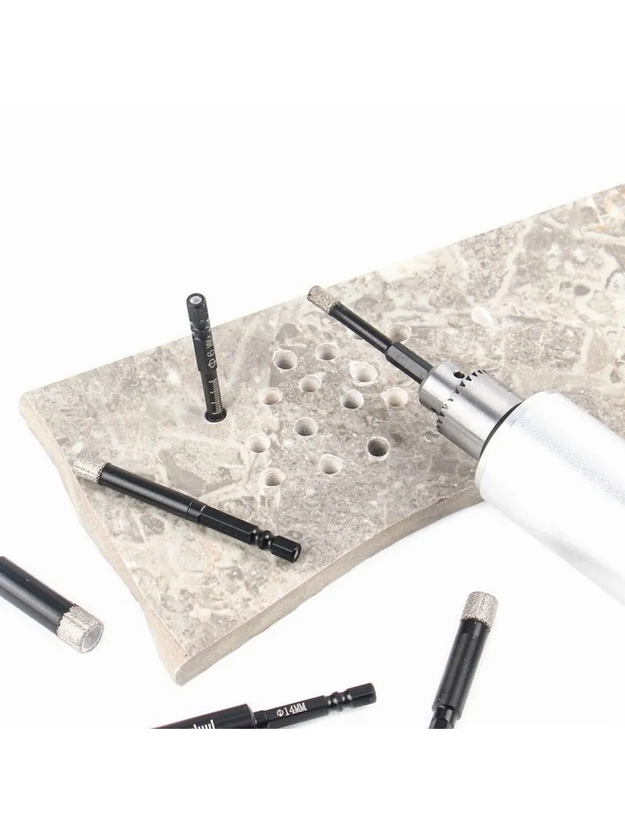 Mermer Delme Elmas Matkap Ucu - 5'li Porselen Karo Seramik Taş, Cam, Granit için Elmas Matkap Uçları 722461