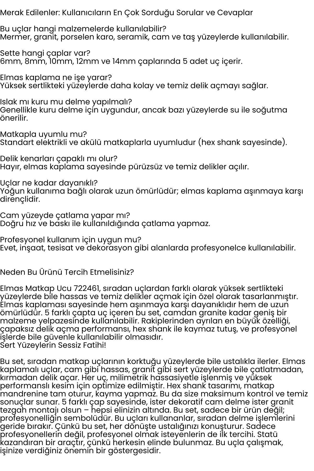 Mermer Delme Elmas Matkap Ucu - 5'li Porselen Karo Seramik Taş, Cam, Granit için Elmas Matkap Uçları 722461