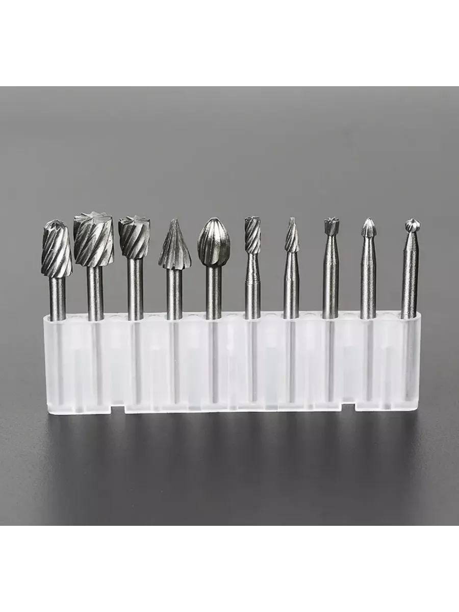 Dremel Uyumlu Mini Oyma Gravür Uç Seti – 10'lu Tungsten Karbür, Ahşap/Metal/Plastik için 722462