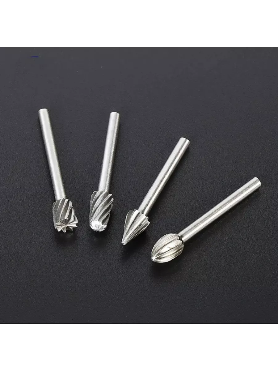 Dremel Uyumlu Mini Oyma Gravür Uç Seti – 10'lu Tungsten Karbür, Ahşap/Metal/Plastik için 722462