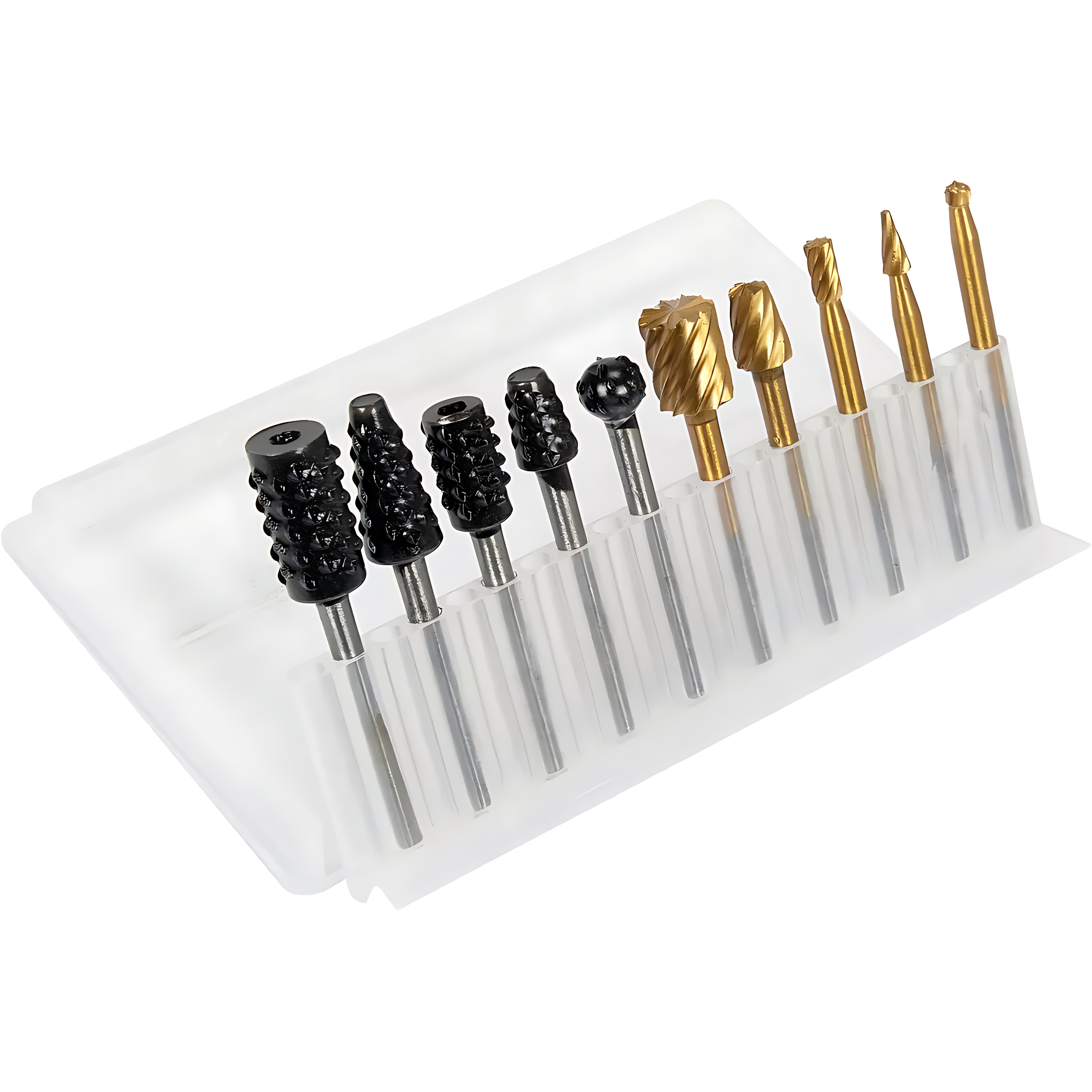 Dremel Uyumlu Törpülü Mini Oyma Gravür Uç Seti – 10'lu Tungsten Karbür, Ahşap/Metal/Plastik için 722463