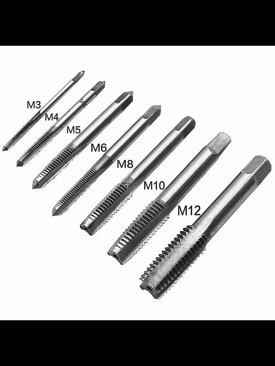 8 li Diş Açma Kılavuz Seti –Endüstriyel Çelik, M3-M12 Arası Dişli Matkap Ucu 722464