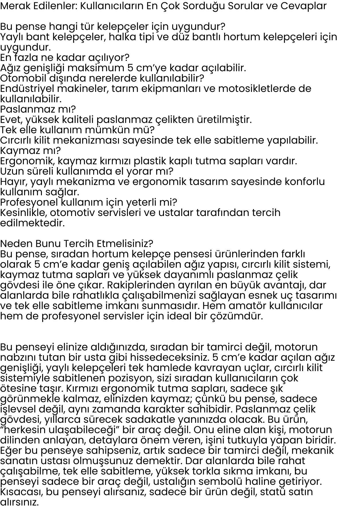 Hortum Kelepçe Pensesi Profesyonel Yaylı Hortum Kelepçe Sıkma Pensesi 722466