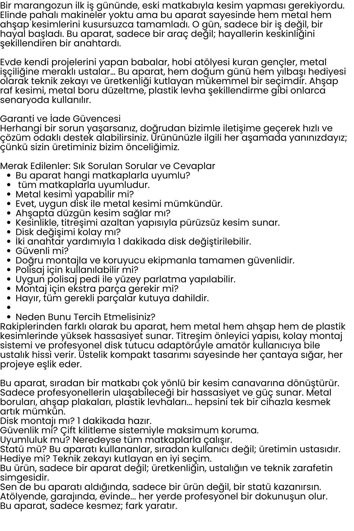 Matkap Uyumlu Kesici Disk Makinası 722475