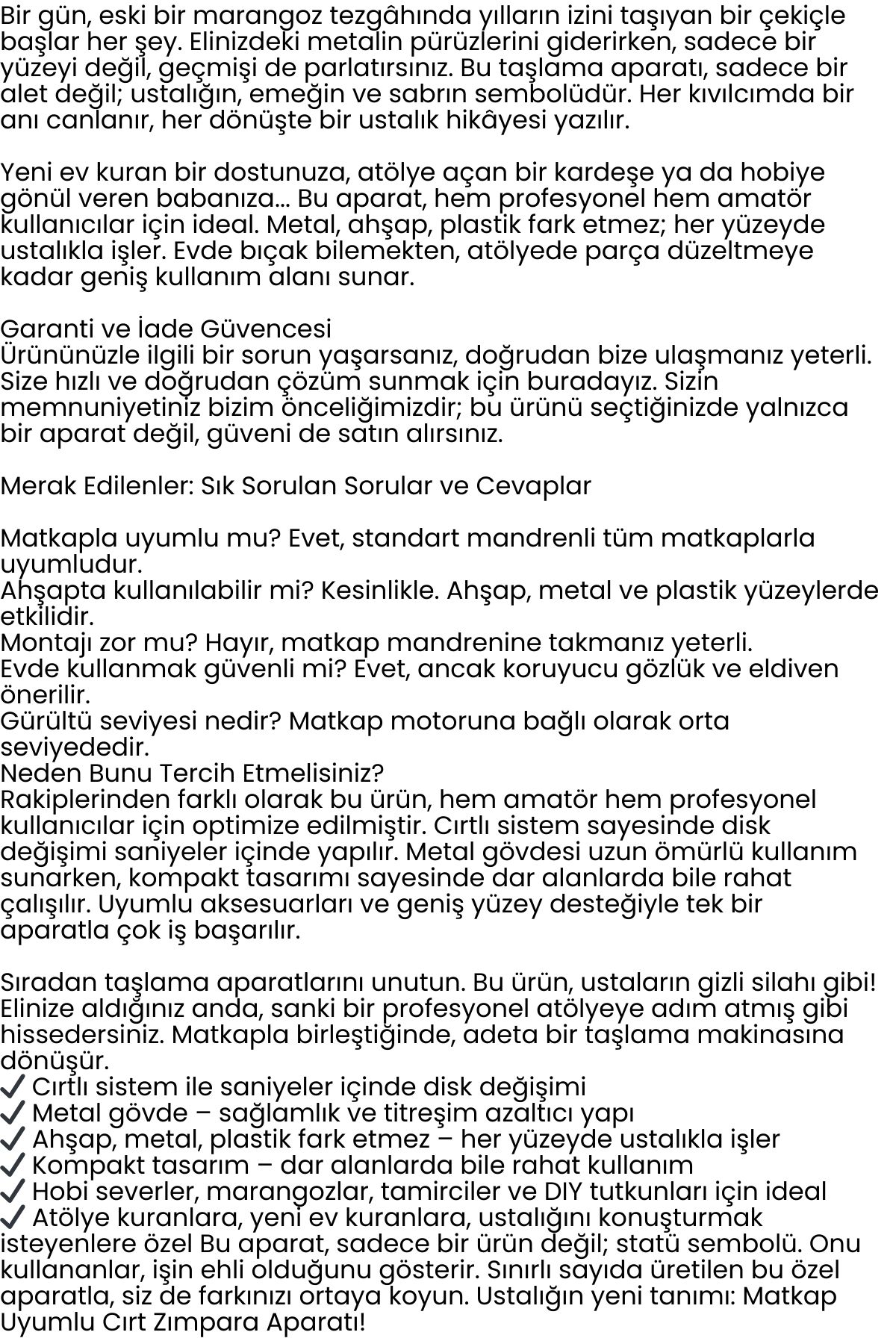 Matkap Uyumlu Taşlama Zımpara Makinası Spiral Taşlama ve Ahşap Metal  722476