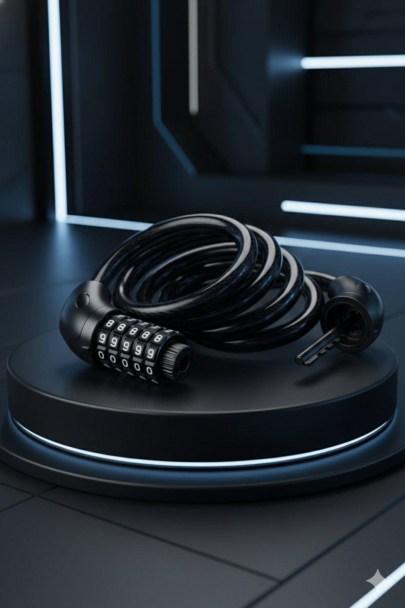  Şifreli Bisiklet Kilidi 16 mm Kalınlık 160 cm Scooter Motosiklet Kilidi - Çelik Kablo 722480