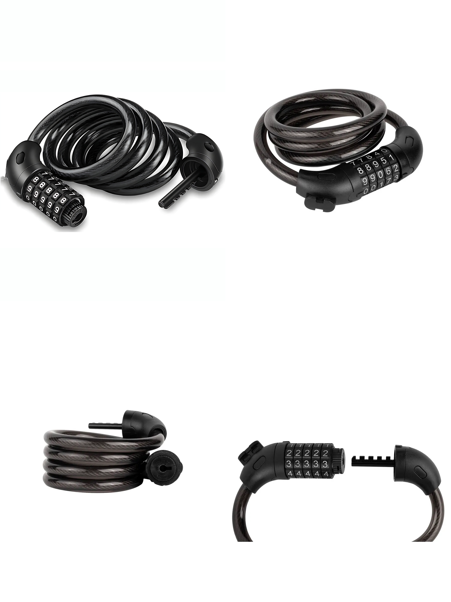  Şifreli Bisiklet Kilidi 16 mm Kalınlık 160 cm Scooter Motosiklet Kilidi - Çelik Kablo 722480