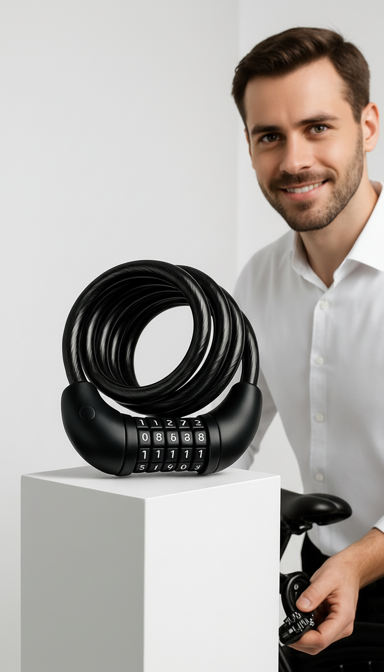  Şifreli Bisiklet Kilidi 16 mm Kalınlık 160 cm Scooter Motosiklet Kilidi - Çelik Kablo 722480