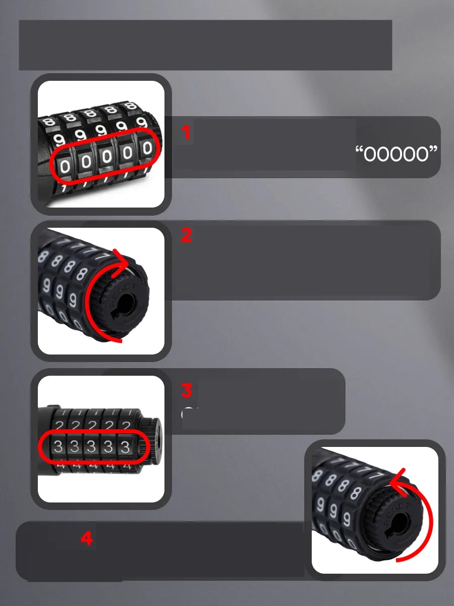  Şifreli Bisiklet Kilidi 16 mm Kalınlık 200 cm Scooter Motosiklet Kilidi - Çelik Kablo 722481