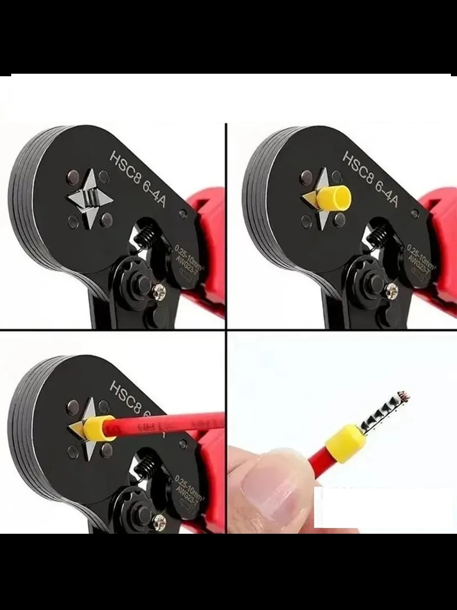 Terminal Sıkma Pensesi + Yüksük Sıkma Pensesi 1200 Parça Kablo Pabucu Seti HSC8 6-4A 722484 