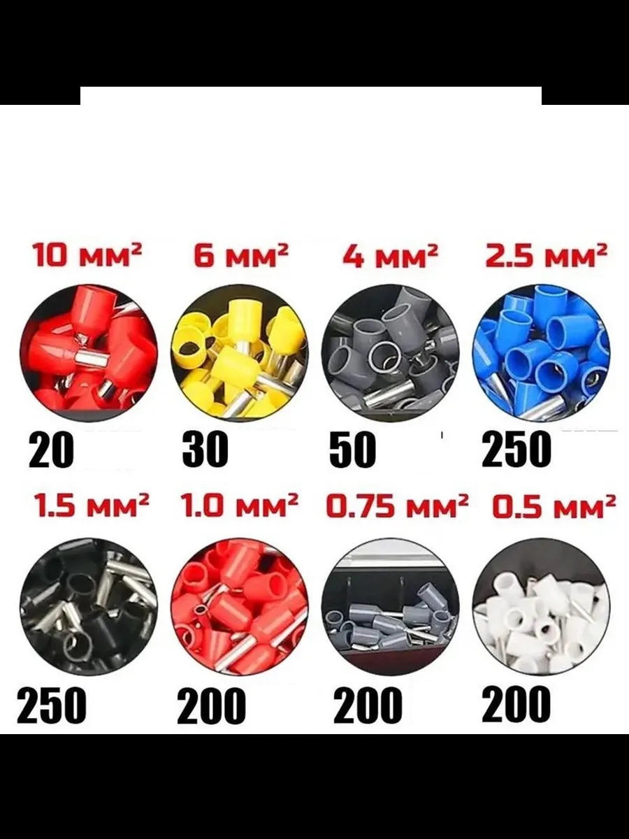 Terminal Sıkma Pensesi + Yüksük Sıkma Pensesi 1200 Parça Kablo Pabucu Seti HSC8 6-4A 722484 