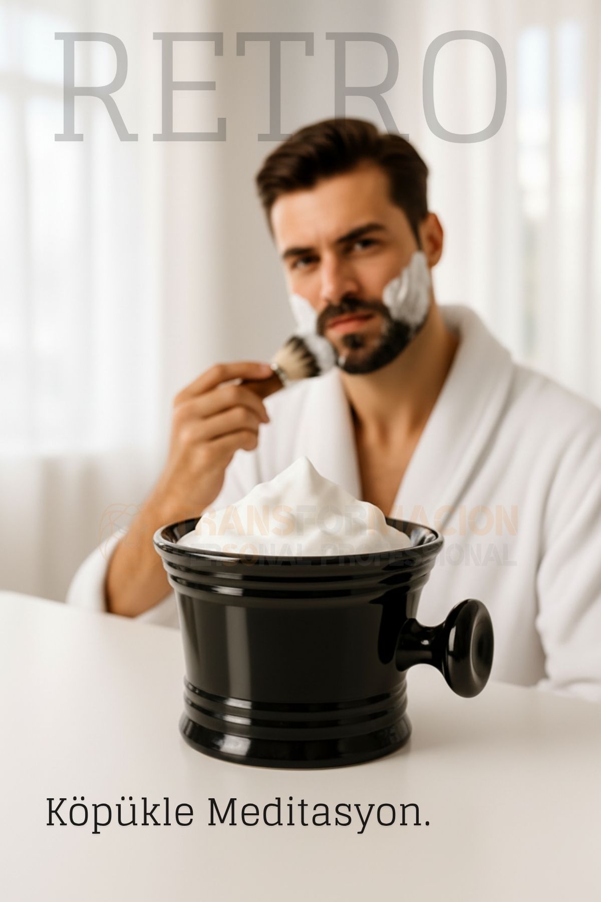 Retro Tıraş Tası Siyah 