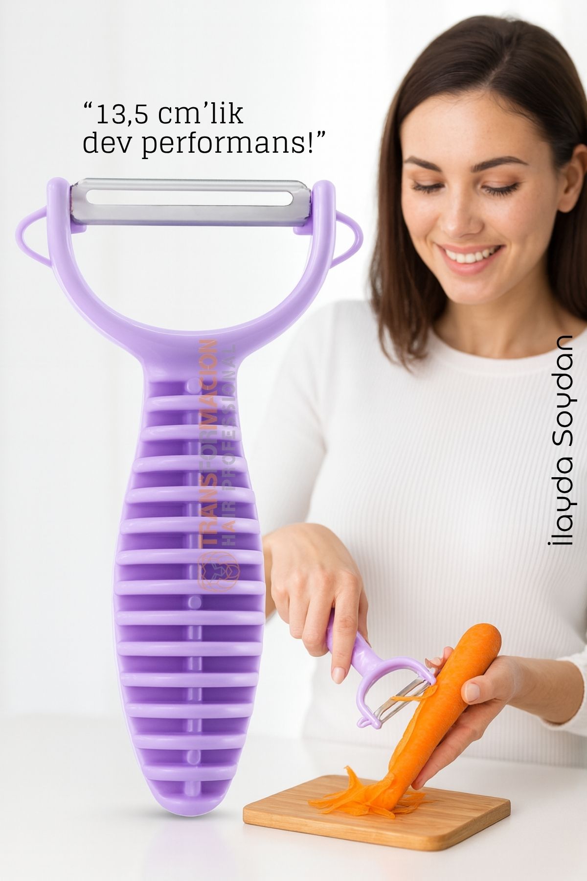 13,5 cm Ergonomik Sebze Soyacağı – Renkli Tasarım, Paslanmaz Bıçaklı, Konforlu Kullanım 