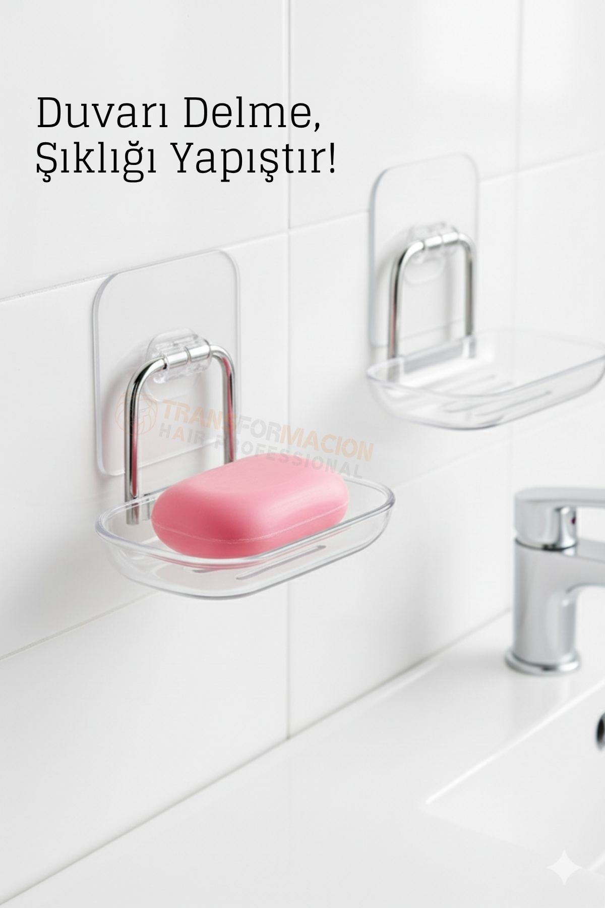 Yapışkanlı Sabunluk – Su Giderli, Katı Sabun Kutusu, 13 x 9 cm 