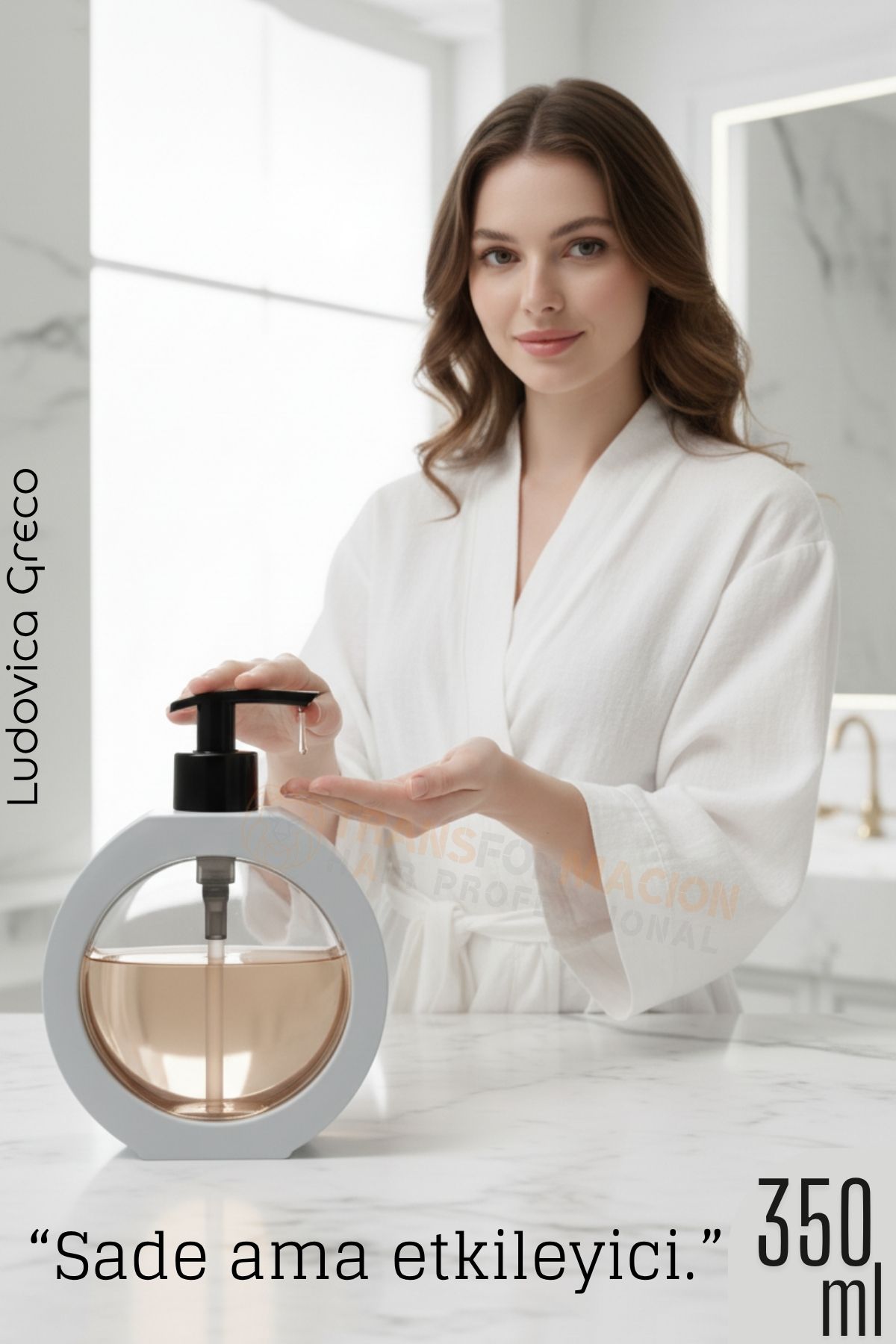 Sıvı Sabunluk – Kırık Beyaz Renk, 350 ml,  Modern Tasarım 