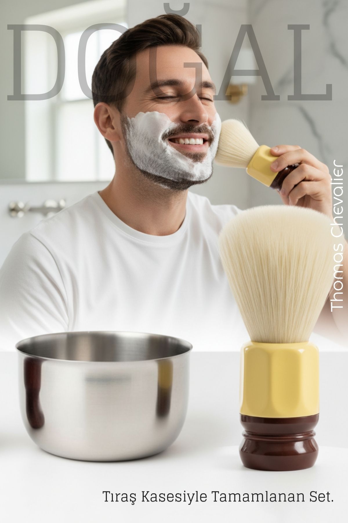 Premium Tıraş Fırçası  - %100 Domuz Kılı  - Yoğun Köpük, Pürüzsüz Tıraş 