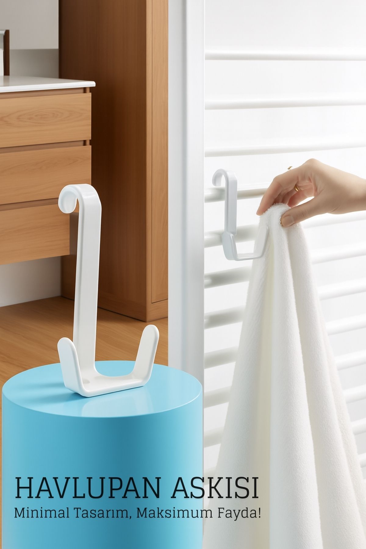 Havlupan Askısı - Pratik Radyatör Üstü Askı Çift Kancalı Tasarım 