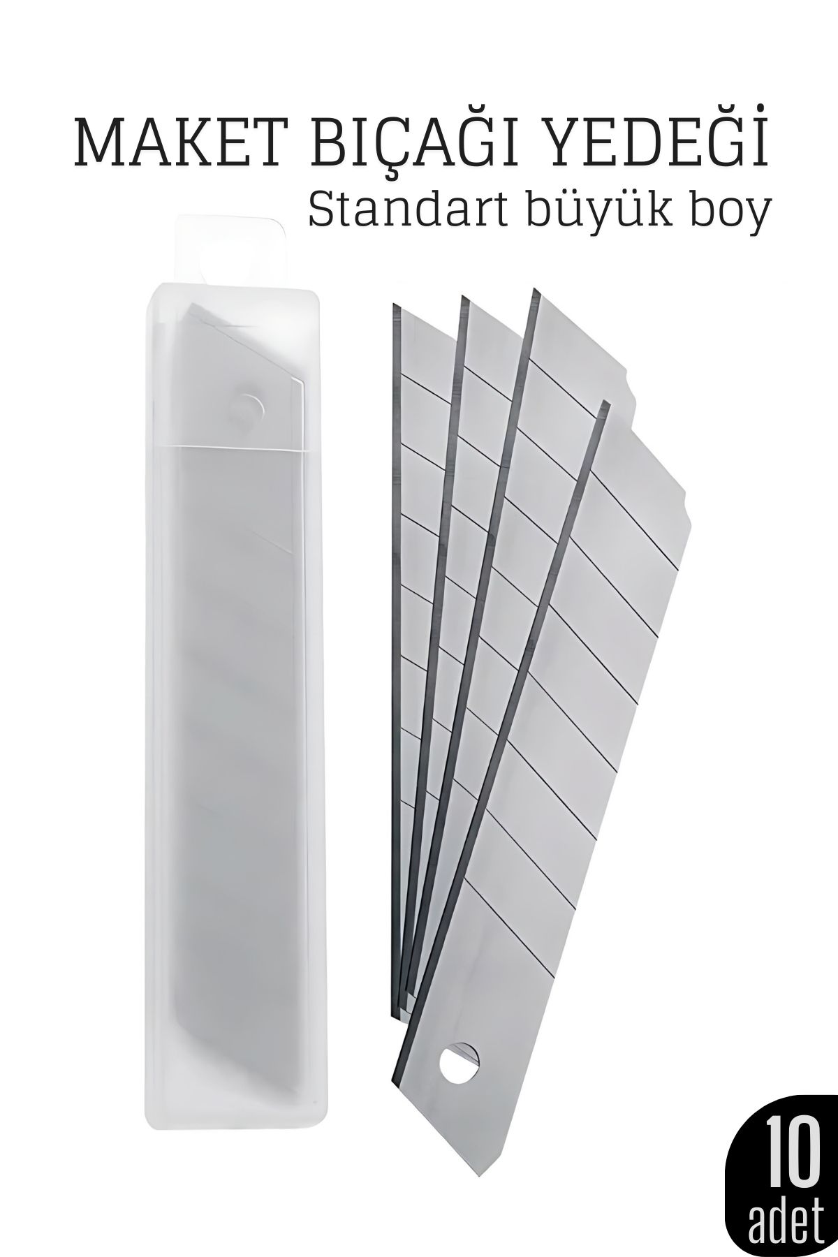 10'lu Kobalt Çelik Maket Bıçağı Yedek Uç Seti – Dayanıklı ve Keskin 18 mm  