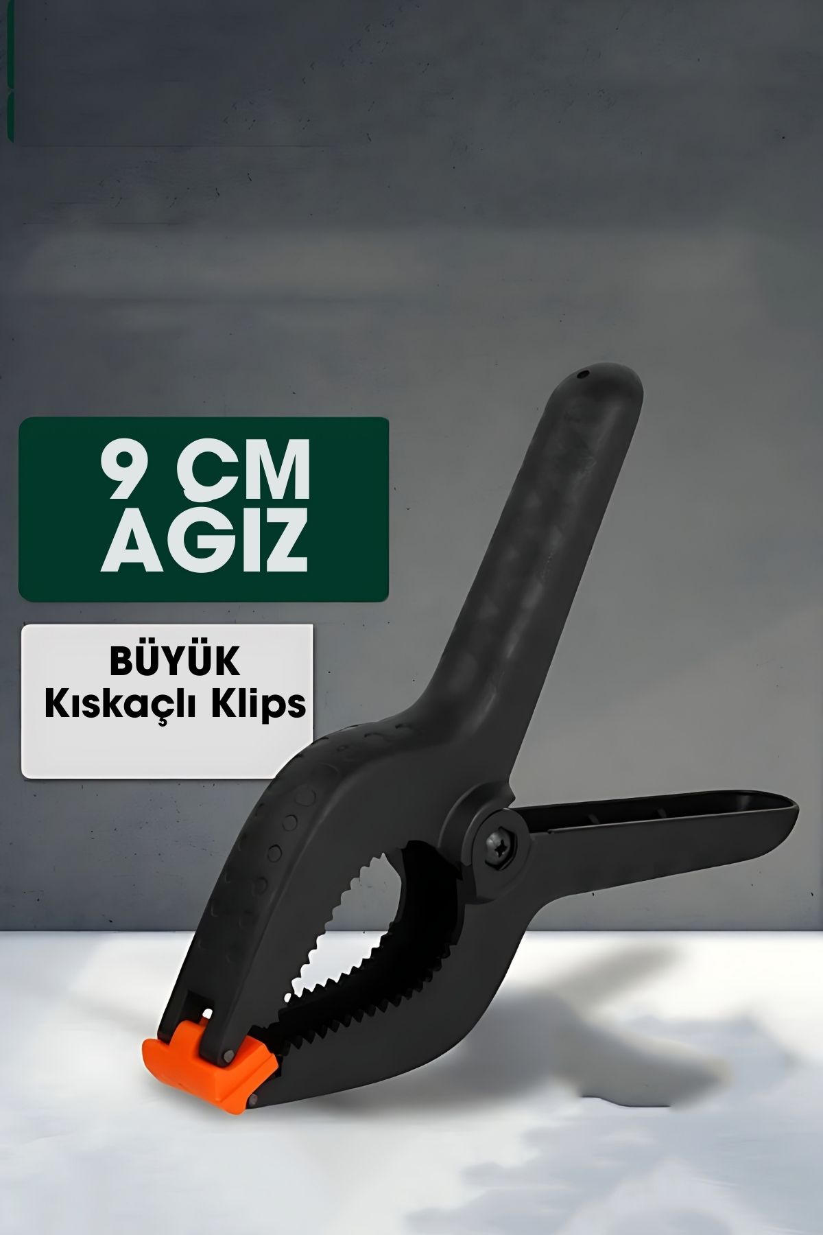 Kıskaç Klips Yaylı Işken ce Plastik Kelepçe Güçlü Mafsallı Çene 9 inç 9 cm ağız 