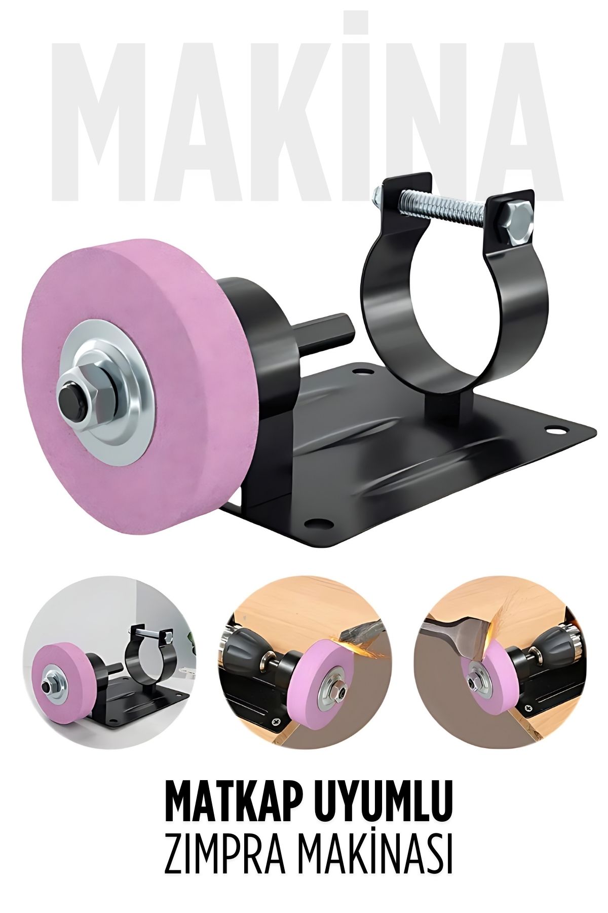 Matkap Uyumlu Taşlama Zımpara Makinası Spiral Taşlama ve Ahşap Metal  