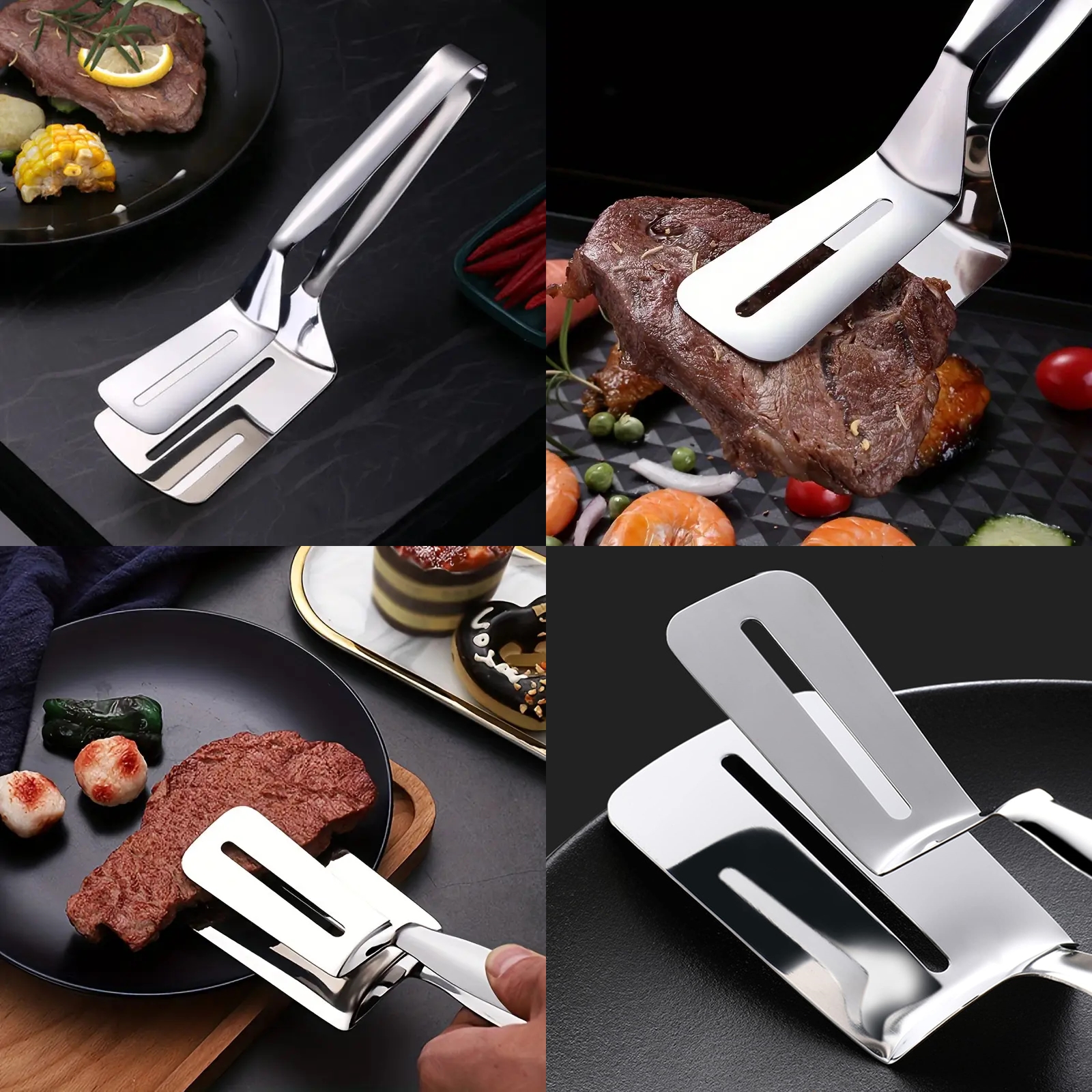 2 li Inox Spatula Seti – Pizza, Tatlı, Et Servisi İçin Ergonomik Tasarım 722489