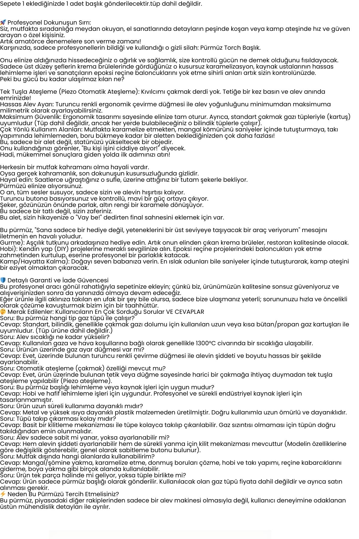 Çakmaklı Pürmüz Başlığı - Çakmak Gazı Bütan Gaz Uyumlu 722494