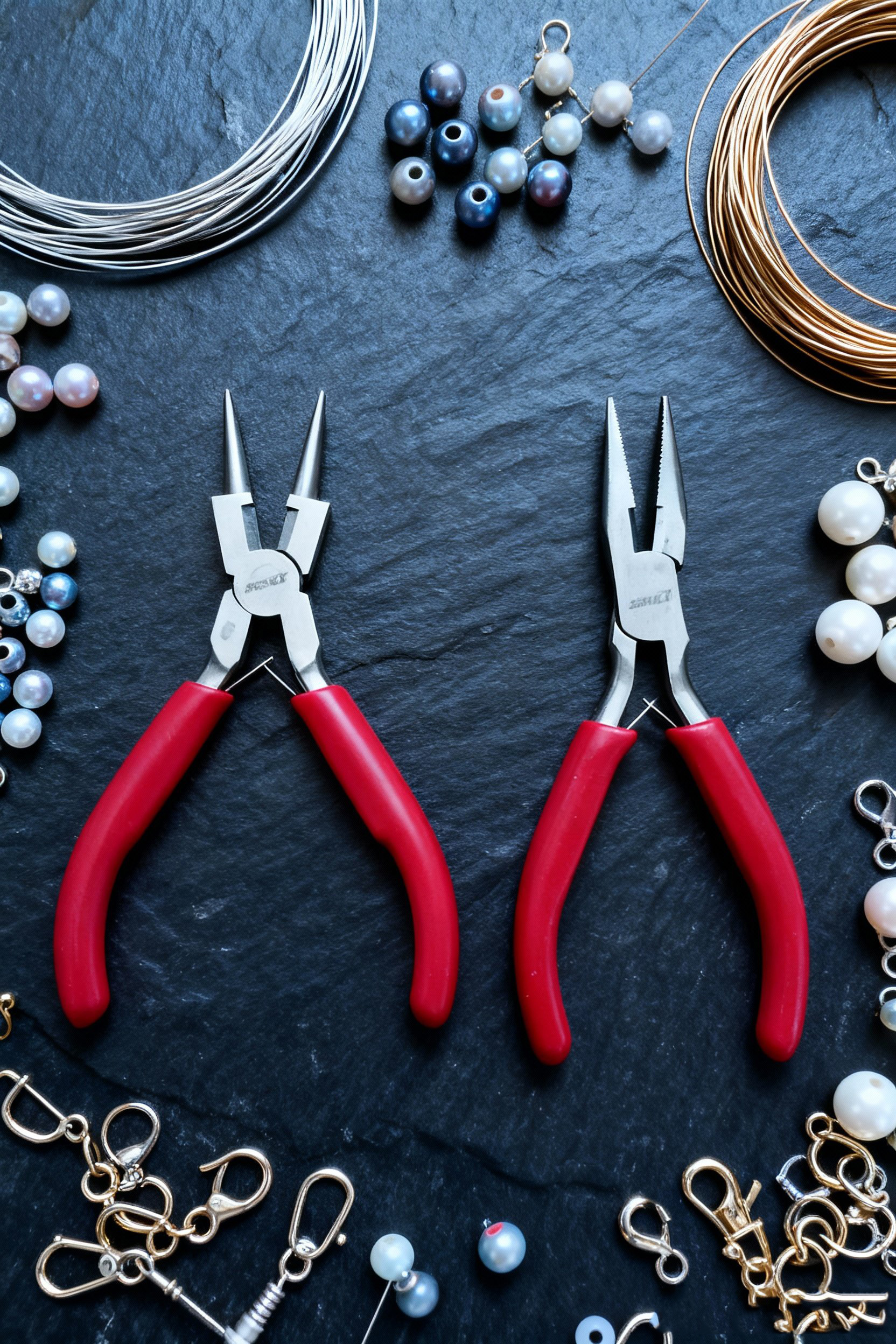 Profesyonel 2'li Takı Pense Seti 12 cm Takı Yapımı İçin Mini Pense Seti 722505