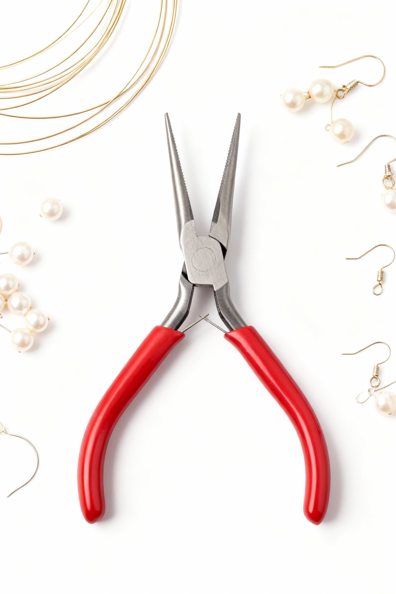 Profesyonel Uzun İnce Sivri Uçlu Kargaburun Takı Pensesi 12 cm - Hassas Mücevherat Onarımı 722506