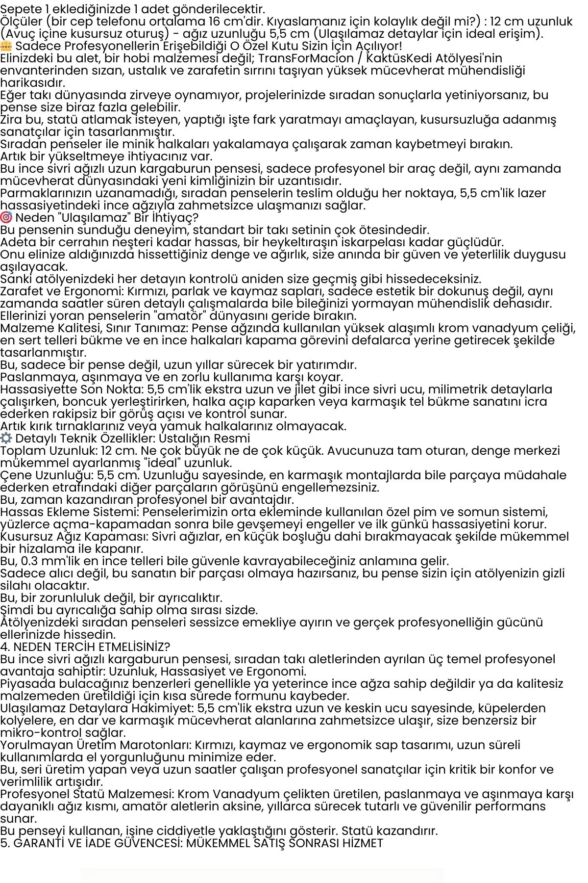Profesyonel Uzun İnce Sivri Uçlu Kargaburun Takı Pensesi 12 cm - Hassas Mücevherat Onarımı 722506