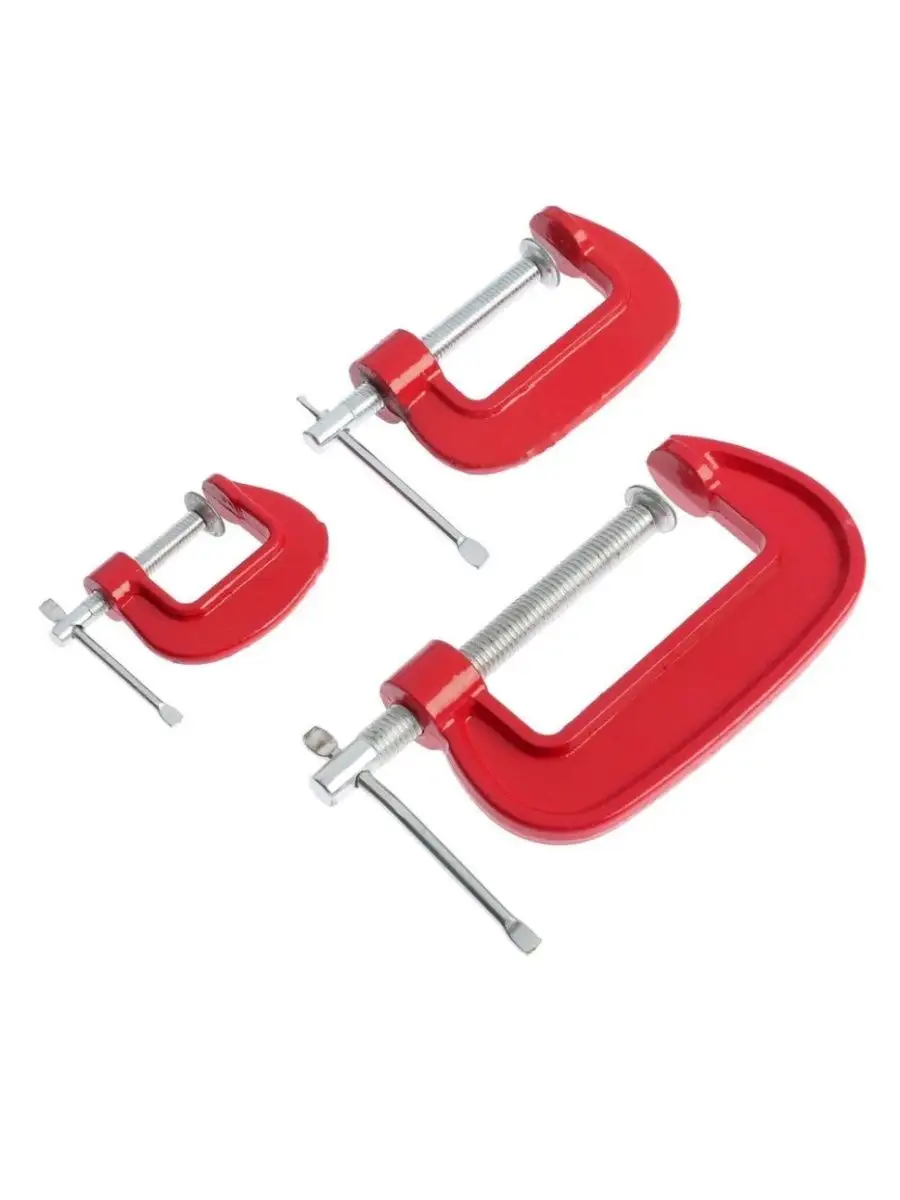 Profesyonel G Tipi İşkence Seti 3'lü: 25-50-75 mm Döküm Metal Ağaç İşleme ve Montaj Kelepçesi Takımı 722507