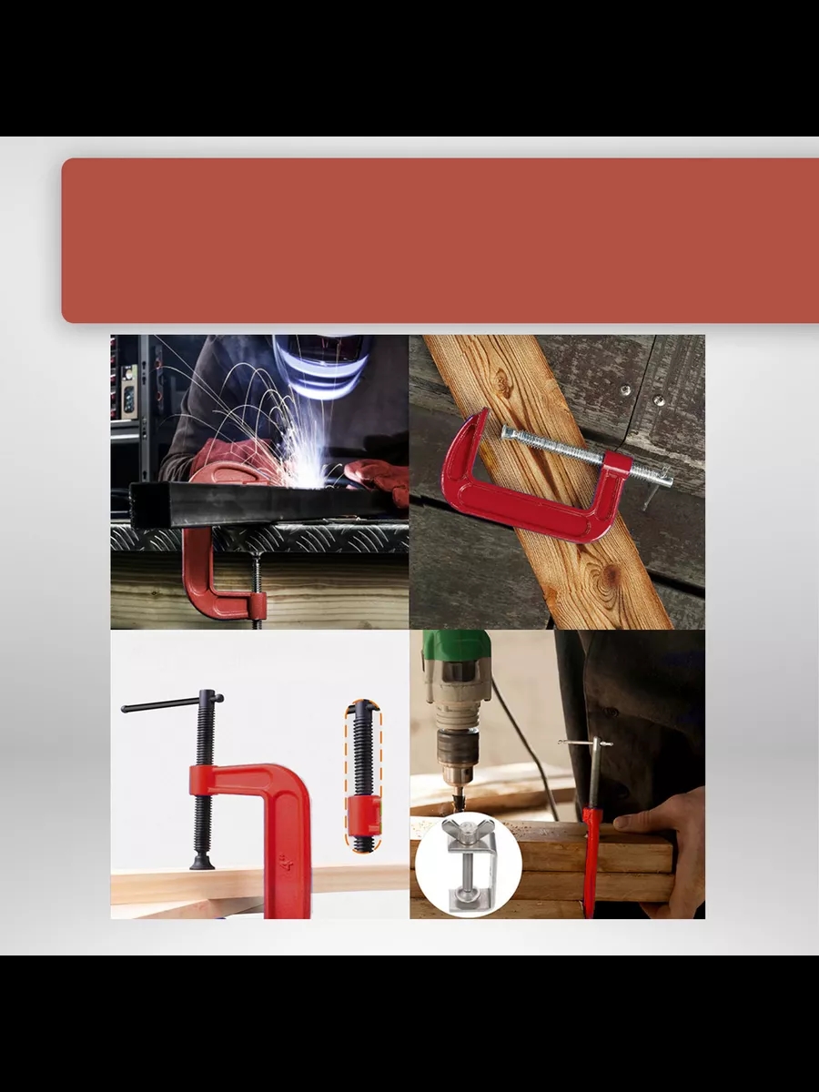 Profesyonel G Tipi İşkence Seti 3'lü: 25-50-75 mm Döküm Metal Ağaç İşleme ve Montaj Kelepçesi Takımı 722507