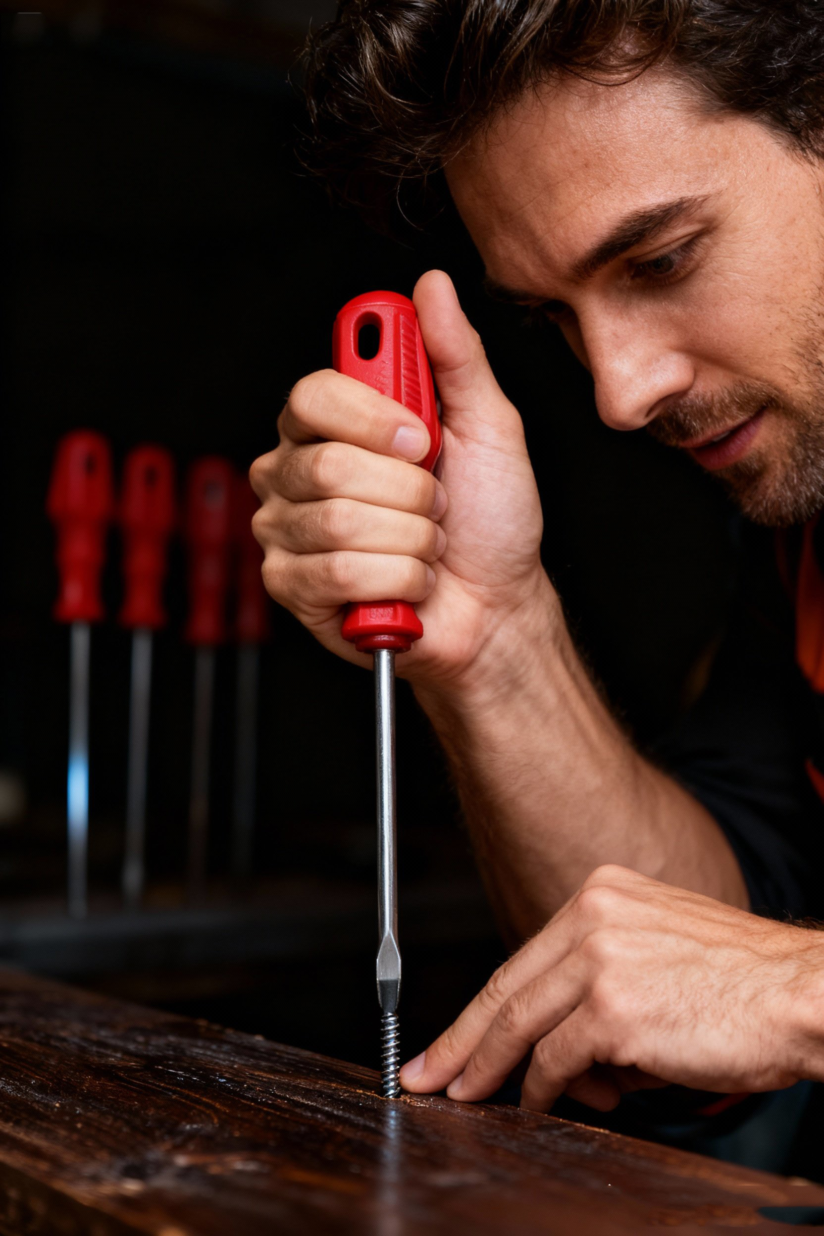 7'li Profesyonel Tornavida Seti | Ergonomik Kırmızı Saplı | Düz ve Yıldız Uçlar | CR-V 722508