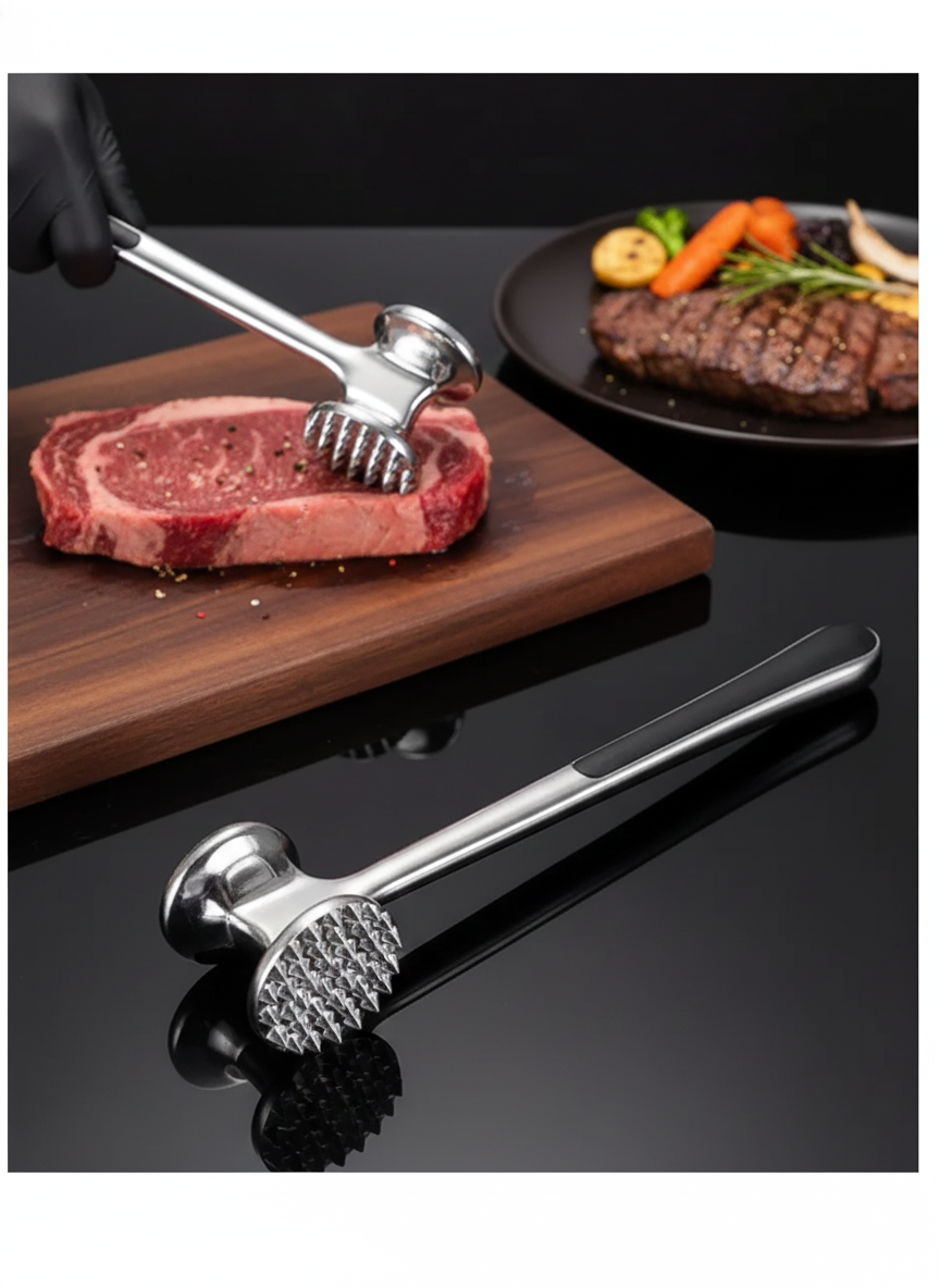 Et Dövücü Tokmağı Profesyonel Paslanmaz Çelik Marinasyon Çekici & Zeytin Kırıcı - 22 cm 722521