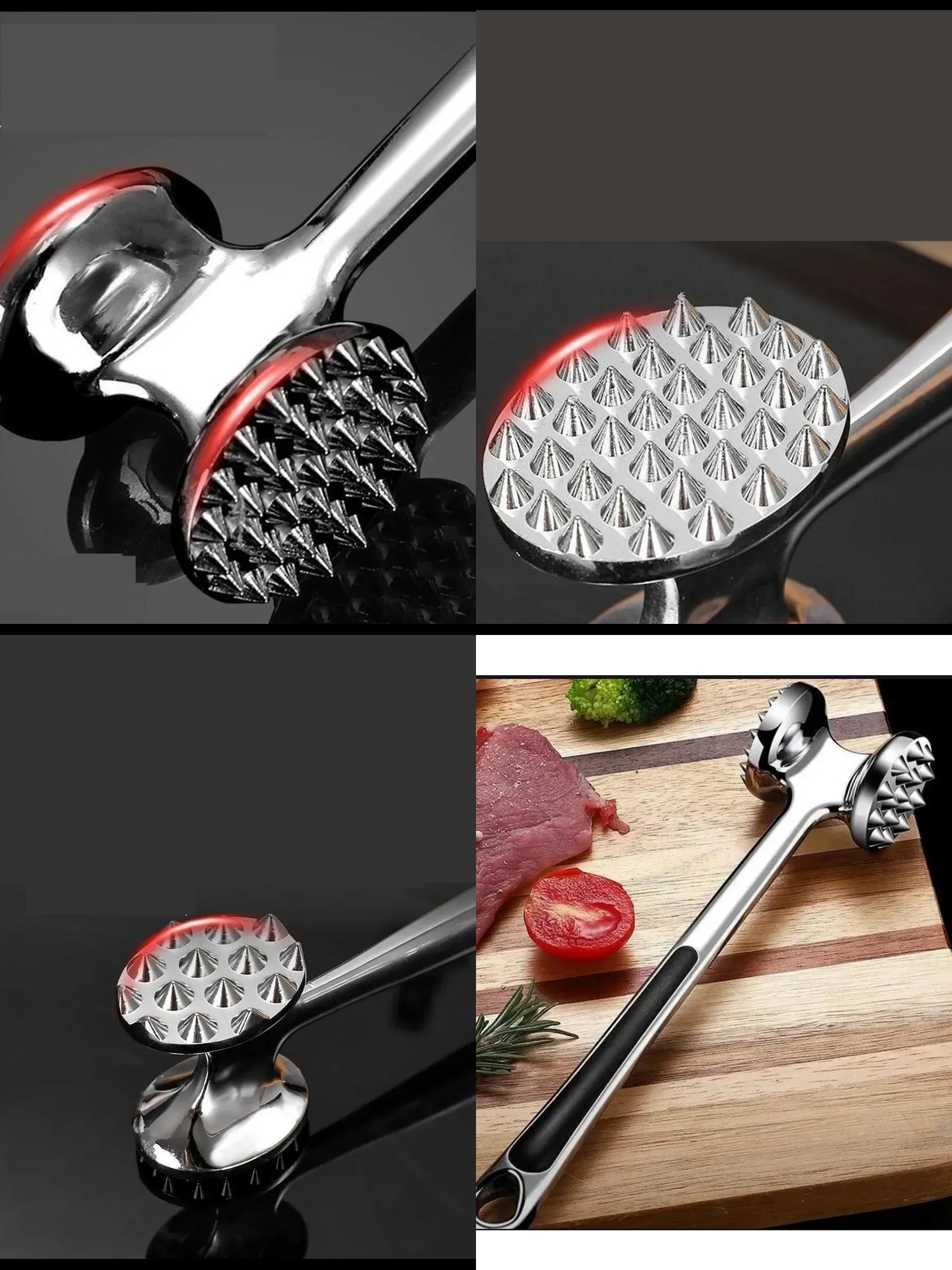 Et Dövücü Tokmağı Profesyonel Paslanmaz Çelik Marinasyon Çekici & Zeytin Kırıcı - 22 cm 722521