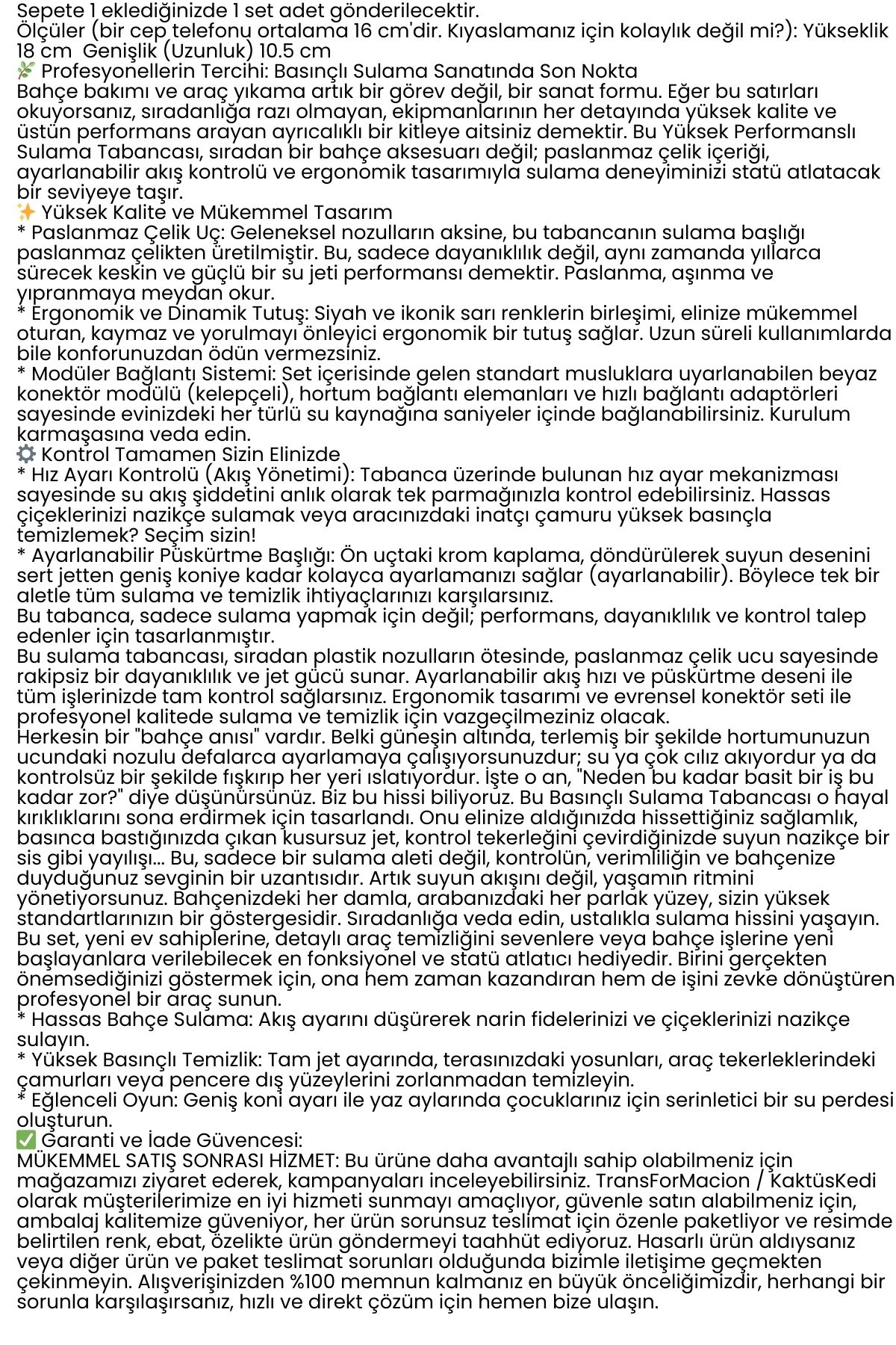 Bahçe/Oto Yıkama Tabancası Ayarlanabilir Hız Ayarı Yüksek Basınçlı Ayarlanabilir Nozul 722522