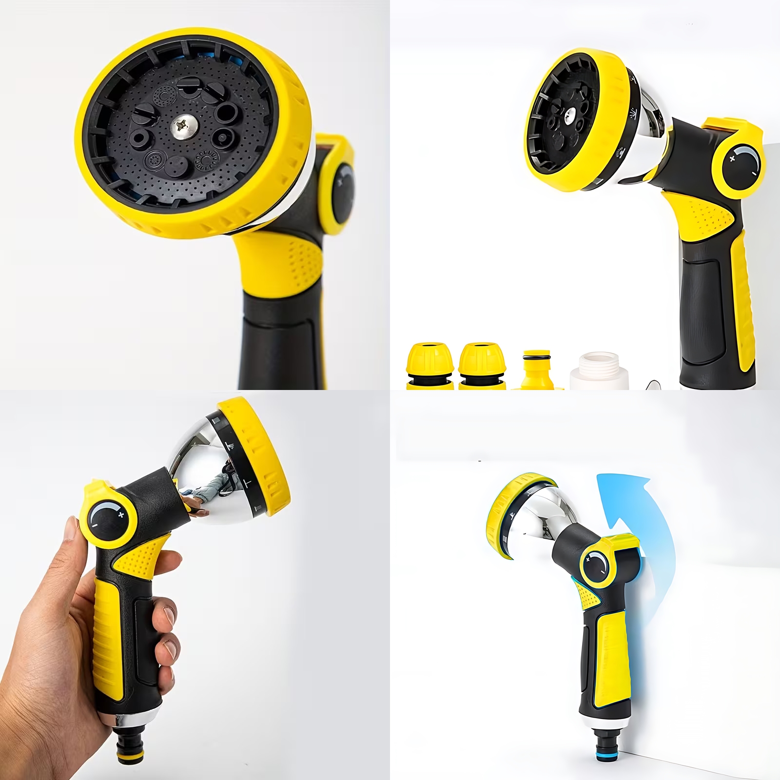 Profesyonel 8 Modelli Metal Basınçlı Sulama Tabancası Seti | Ayarlanabilir Jet | Hortum Konnektörlü 722523