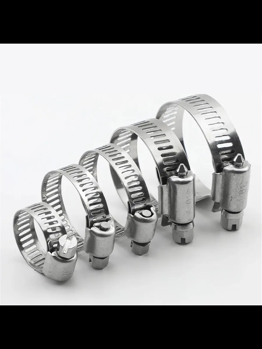   10'lu Hortum Kelepçesi Seti | 5 Boy Çelik Ayarlanabilir Vidalı Kelepçe | 13-27mm  722526