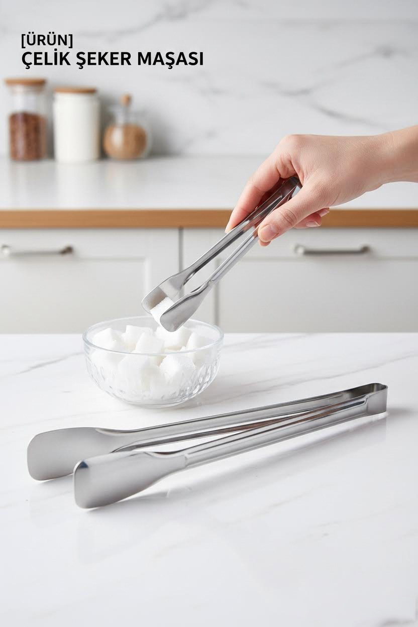 Çelik Şeker Maşası 13 CM | Buz, Limon ve Küp Şeker Servis Maşası 722527