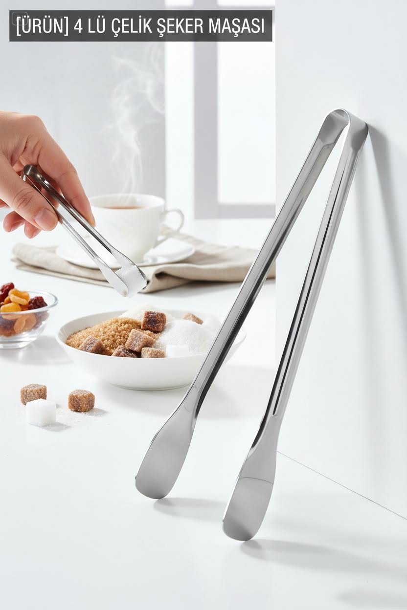 Çelik Şeker Maşası 13 CM | Buz, Limon ve Küp Şeker Servis Maşası 722527