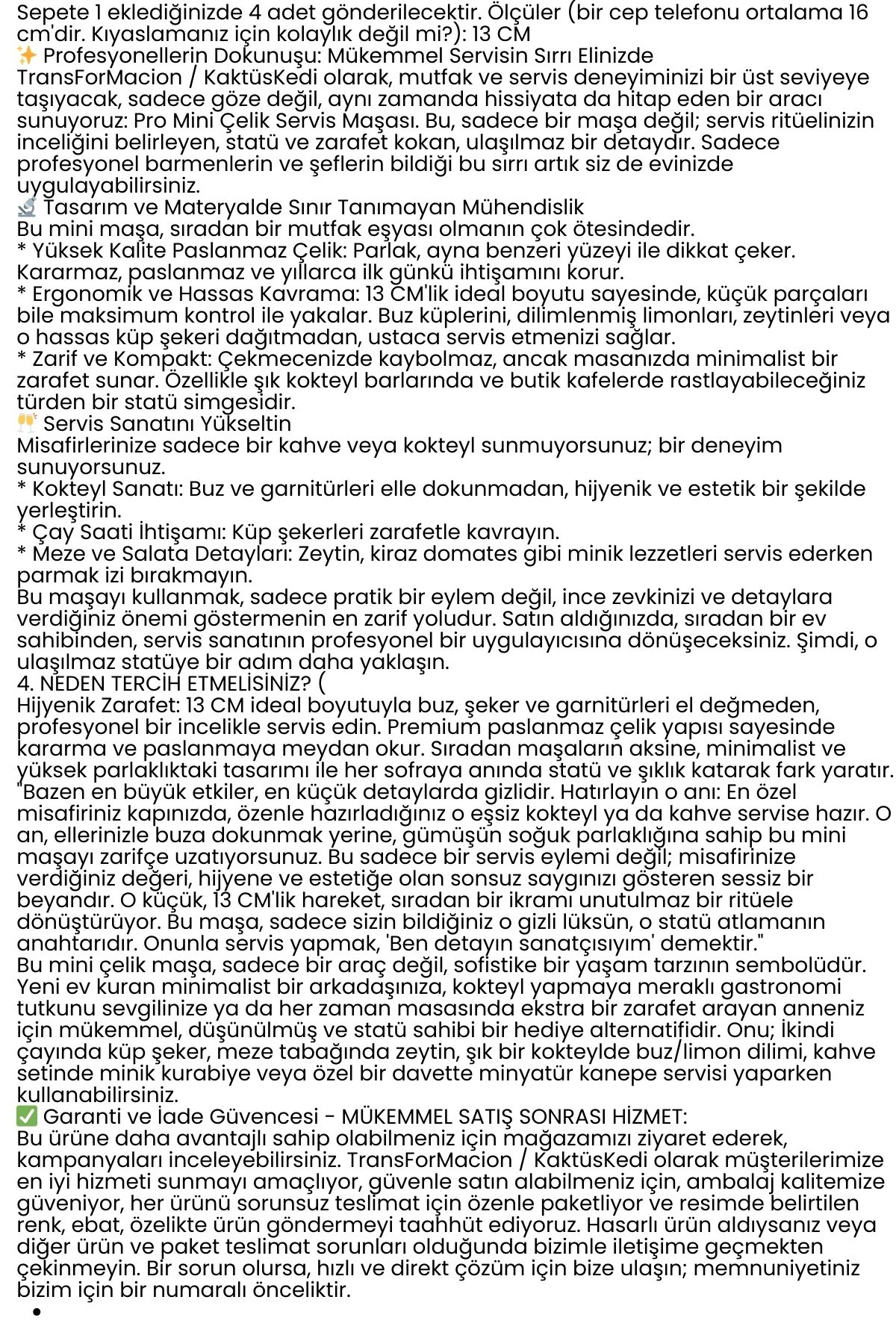 Çelik 4'lü Şeker Maşası 13 CM | Buz, Limon ve Küp Şeker Servis Maşası 722528