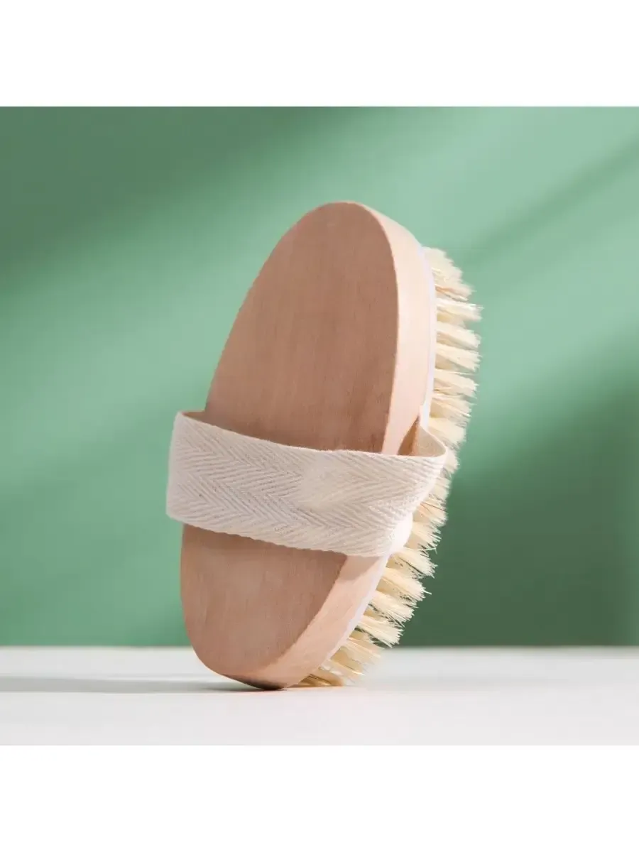 Ahşap Sırt Banyo Fırçası | Doğal At Kılı Vücut Fırçalama | Peeling ve Selülit Masaj 722529